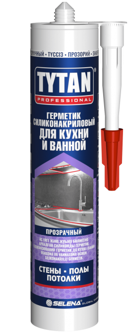 Tytan Professional Герметик Силиконакриловый для Кухни и Ванной бесцветный 280мл