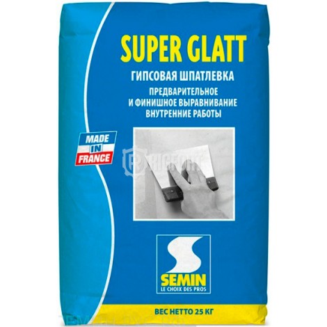 Шпатлёвка Semin Super Glatt, сухая финишная выравнивающая