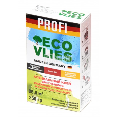 Клей ECOVLIES для гладкого ремонтного флизелина и обоев под покраску